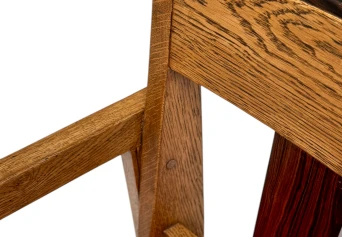 Art Deco Modernist Armchair with Red Leather Seat, 1920s